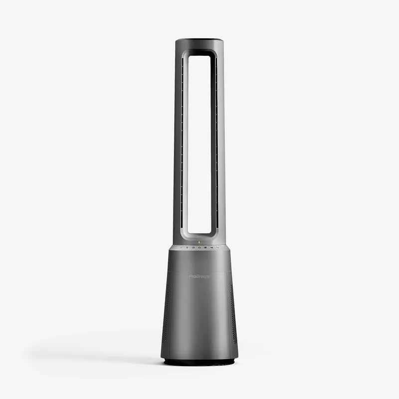 OmniAir 104 cm Premium Bladeless Tower Fan and Air Purifier - Silver