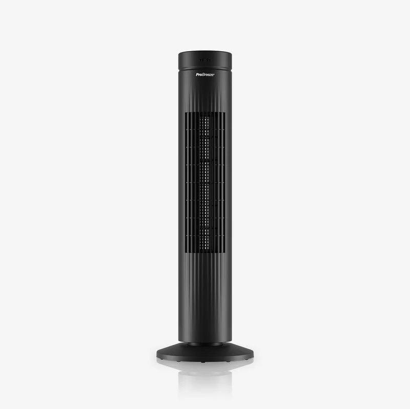76 cm Oscillating Tower Fan with Touch Panel - Black