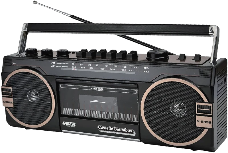 Laser Portable Cassette Boombox with AM/FM Radio