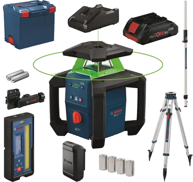 Bosch GRL 18V-4-34 CVG Rotatielaser Compleet Groen 18V 4Ah in L-Boxx - 0615A500DH