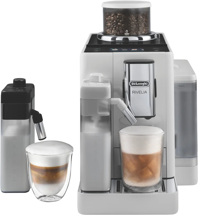DeLonghi Rivelia Fully Automatic Coffee Machine Arctic White