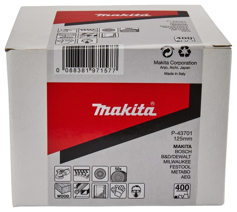 Makita SCHUURSCHIJF 125MM K400 RED VELCRO