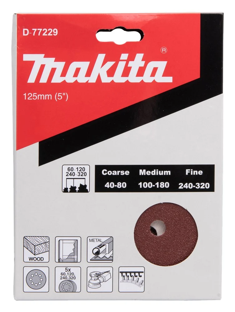 Makita SCHUURSCHIJFSET 125MM RED VELCRO