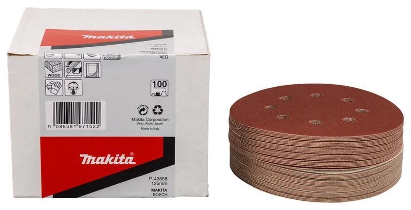 Makita SCHUURSCHIJF 125MM K100 RED VELCRO