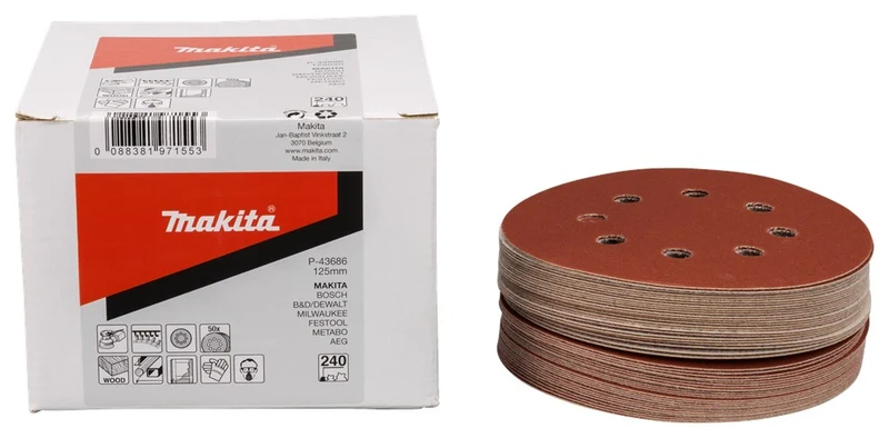 Makita SCHUURSCHIJF 125MM K240 RED VELCRO