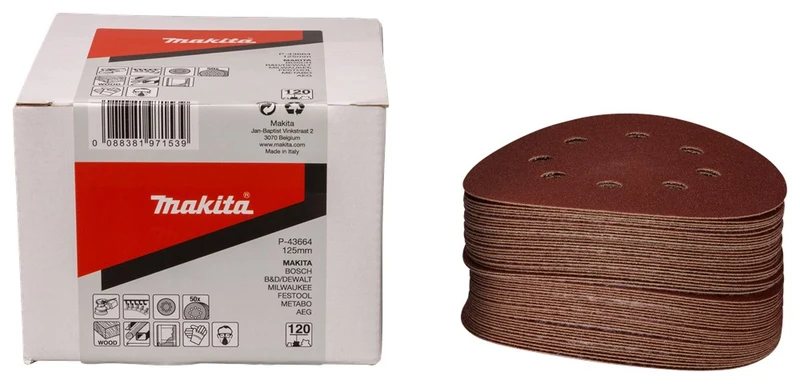 Makita SCHUURSCHIJF 125MM K120 RED VELCRO