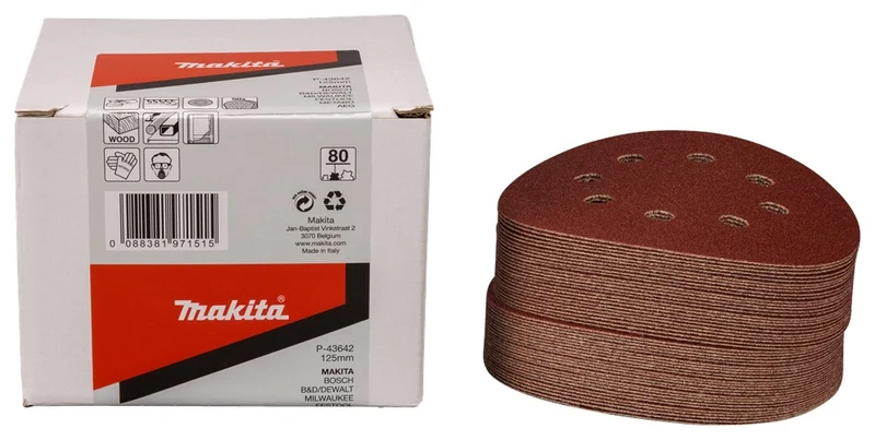 Makita SCHUURSCHIJF 125MM K80 RED VELCRO