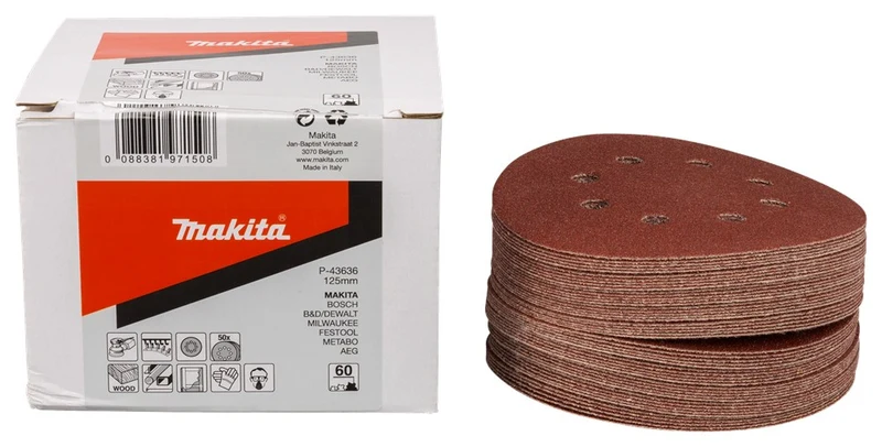 Makita SCHUURSCHIJF 125MM K60 RED VELCRO