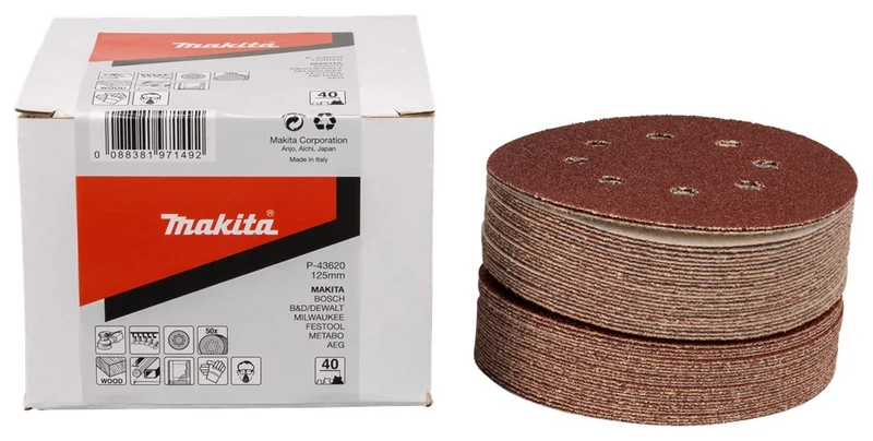 Makita SCHUURSCHIJF 125MM K40 RED VELCRO
