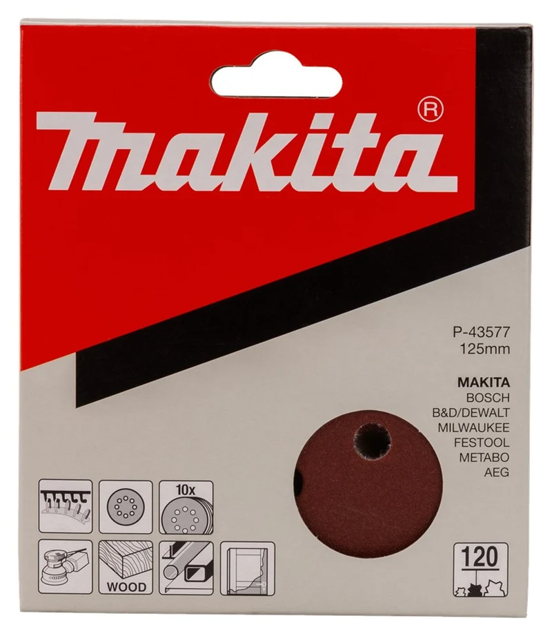 Makita SCHUURSCHIJF 125MM K120 RED VELCRO