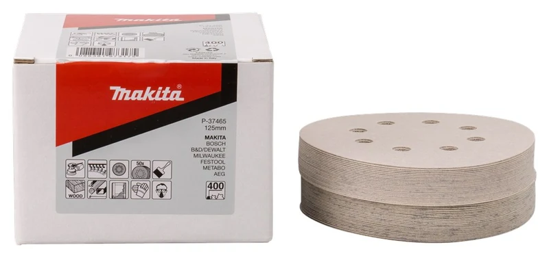 Makita SCHUURSCHIJF 125MM K400 WHITE VELCRO