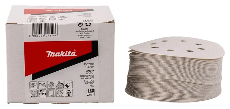 Makita SCHUURSCHIJF 125MM K180 WHITE VELCRO