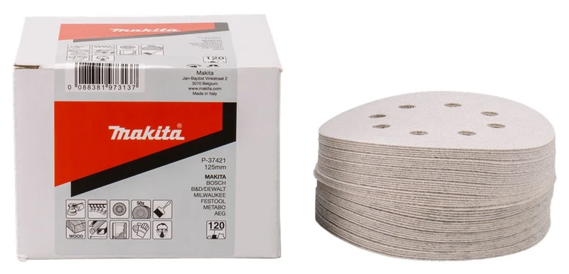 Makita SCHUURSCHIJF 125MM K120 WHITE VELCRO