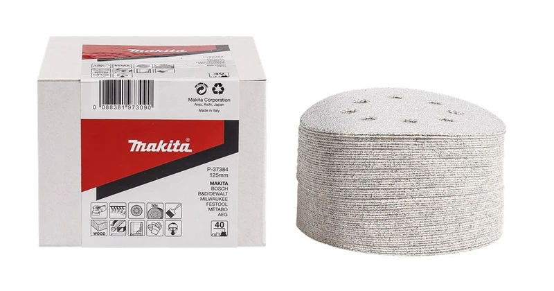 Makita SCHUURSCHIJF 125MM K40 WHITE VELCRO