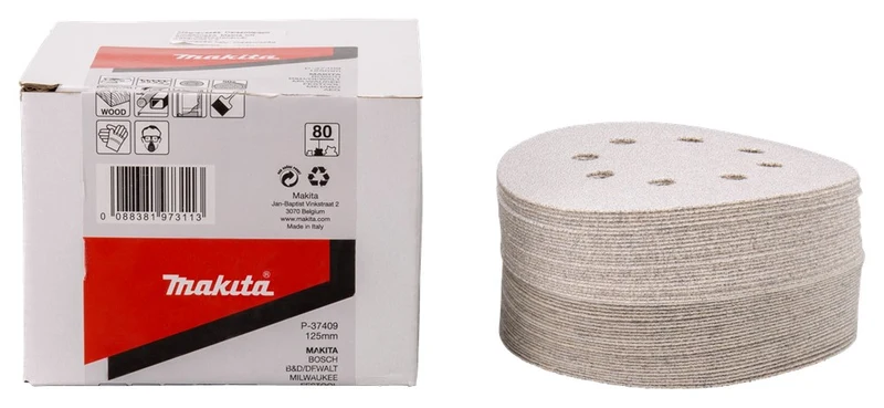 Makita SCHUURSCHIJF 125MM K80 WHITE VELCRO