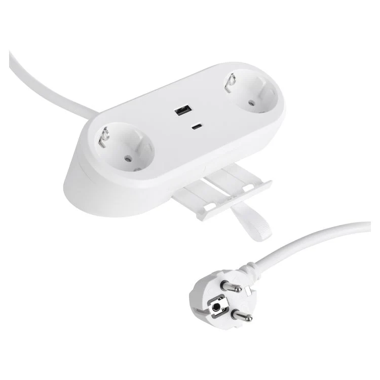 Q-Link stekkerdoos 2x geaard, 1x USB A, 1x USB C wit 1,5m