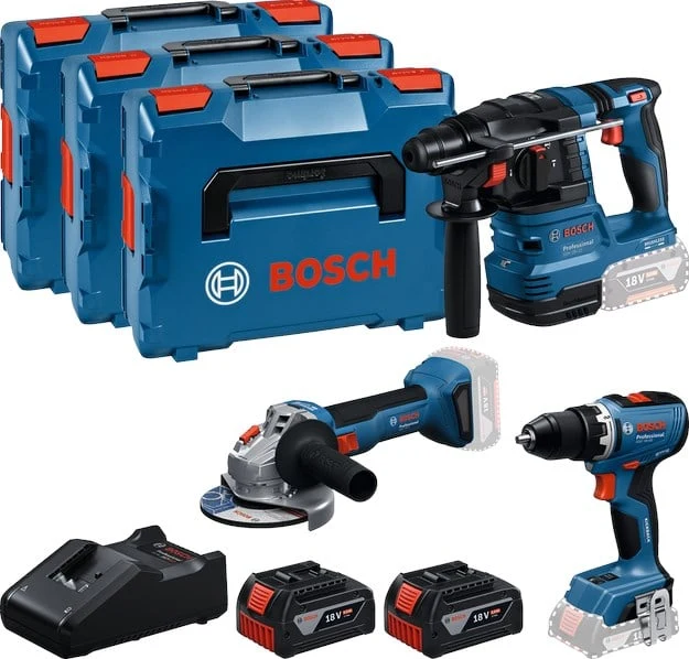 Bosch GSR 18V-65 + GBH 18V-22 + GWS 18V-8 Accu Combiset - 0615A5009G