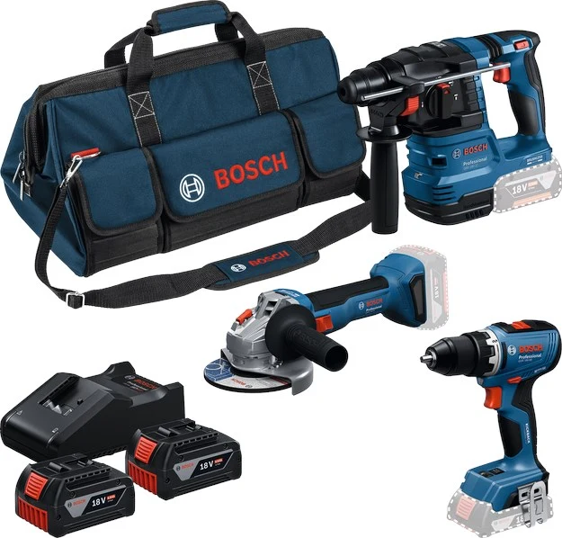 Bosch GSR 18V-65 + GWS 18V-8 + GBH 18V-22 Accu Combiset - 0615A50094
