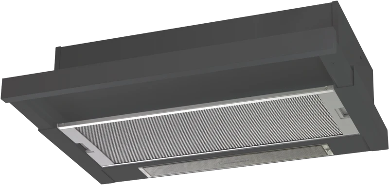 Chef 60cm Slideout Rangehood, Black Fascia