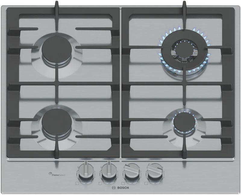 Bosch Series 6, 60cm Gas Cooktop, Stainless Steel