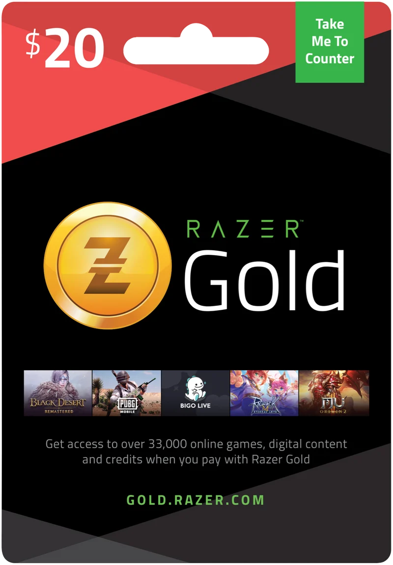 Razer Gold $20 Digital Gift Card