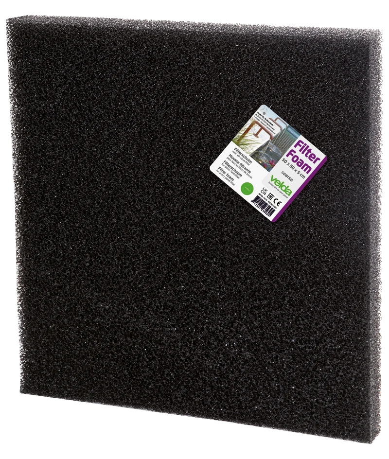 Velda Filter Foam zwart 50x50x2 cm - dun grof filterschuim voor vijverfilter