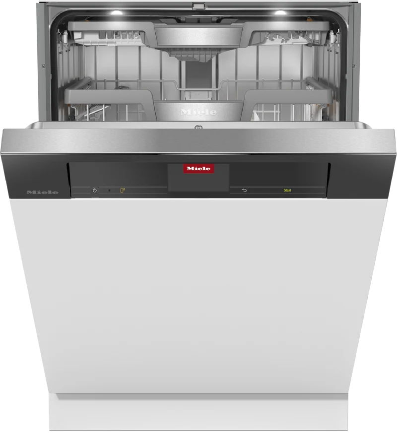 Miele 60cm XXL Semi-Integrated Dishwasher with AutoOpen Drying and PowerDisk Obsidian Black Fascia