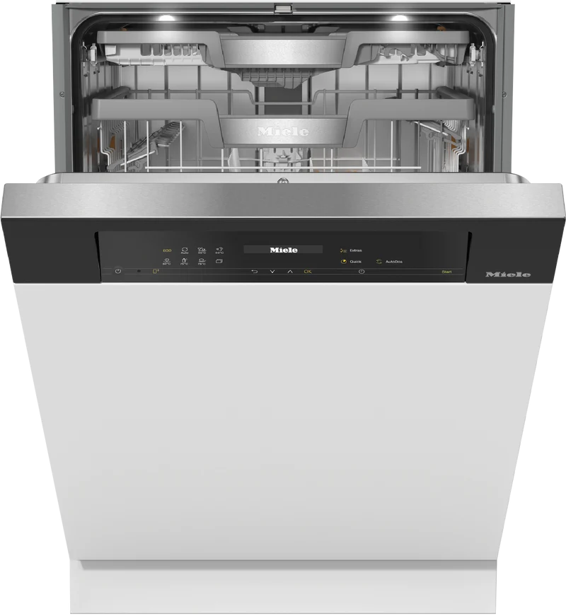 Miele 60cm XXL Semi-Integrated Dishwasher with AutoOpen Drying and PowerDisk Obsidian Black Fascia