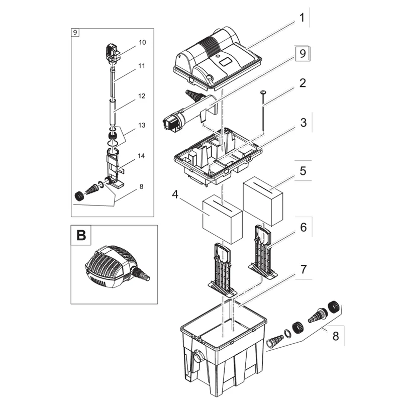 Oase vervangspons rood BioSmart 5000-16000 - filtermousse voor doorstroomfilter