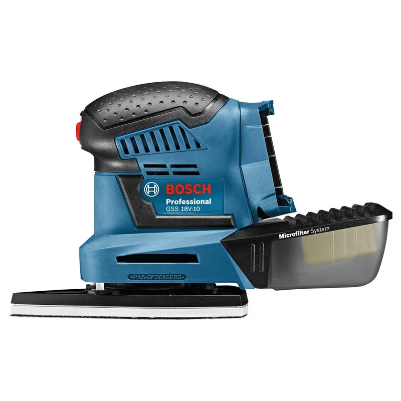 BOSCH GSS 18V-10 ACCU VLAKSCHUURMACHINE C&G, 3X VOETPLAAT MET SCHUURPLATEAU, 3X