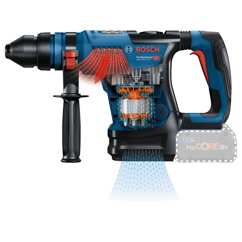 BOSCH GBH 18V-34 CF ACCU BOORHAMER 2X 18V 5,5 AH, GAL 1880 CV