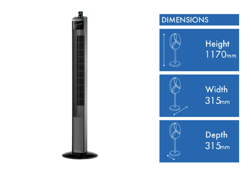 Kambrook 116cm Arctic LED Display Tower Fan