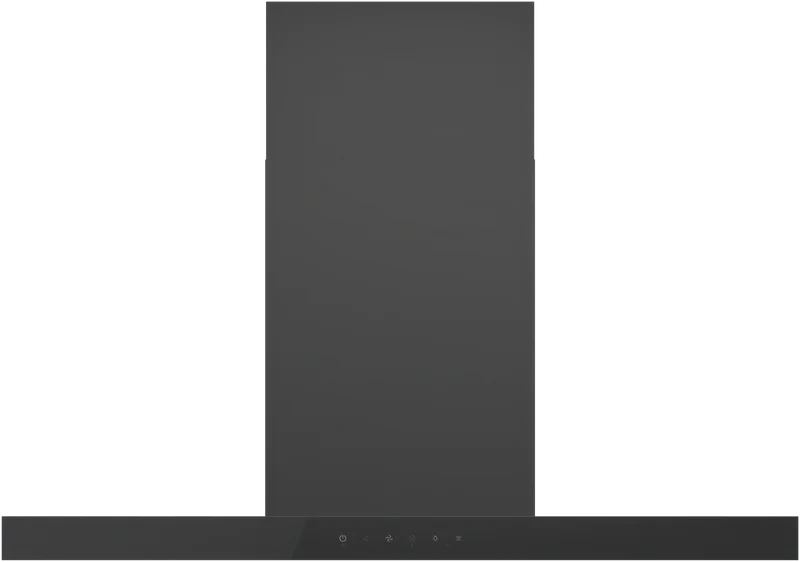 Haier 600 Series 90cm Box Chimney Wall Rangehood, Hood to Hob, Black