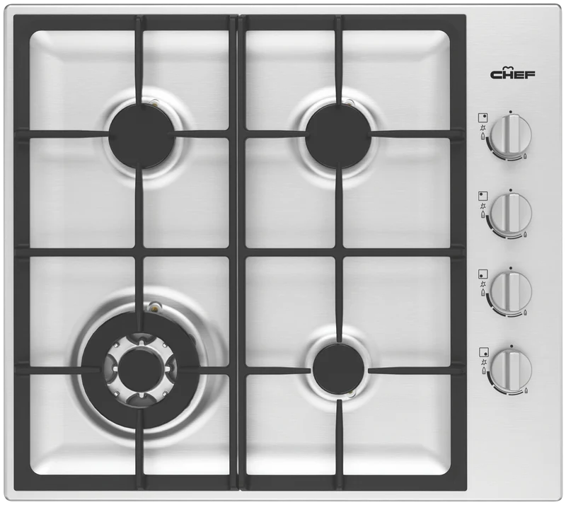 Chef 60cm Gas Cooktop Stainless Steel