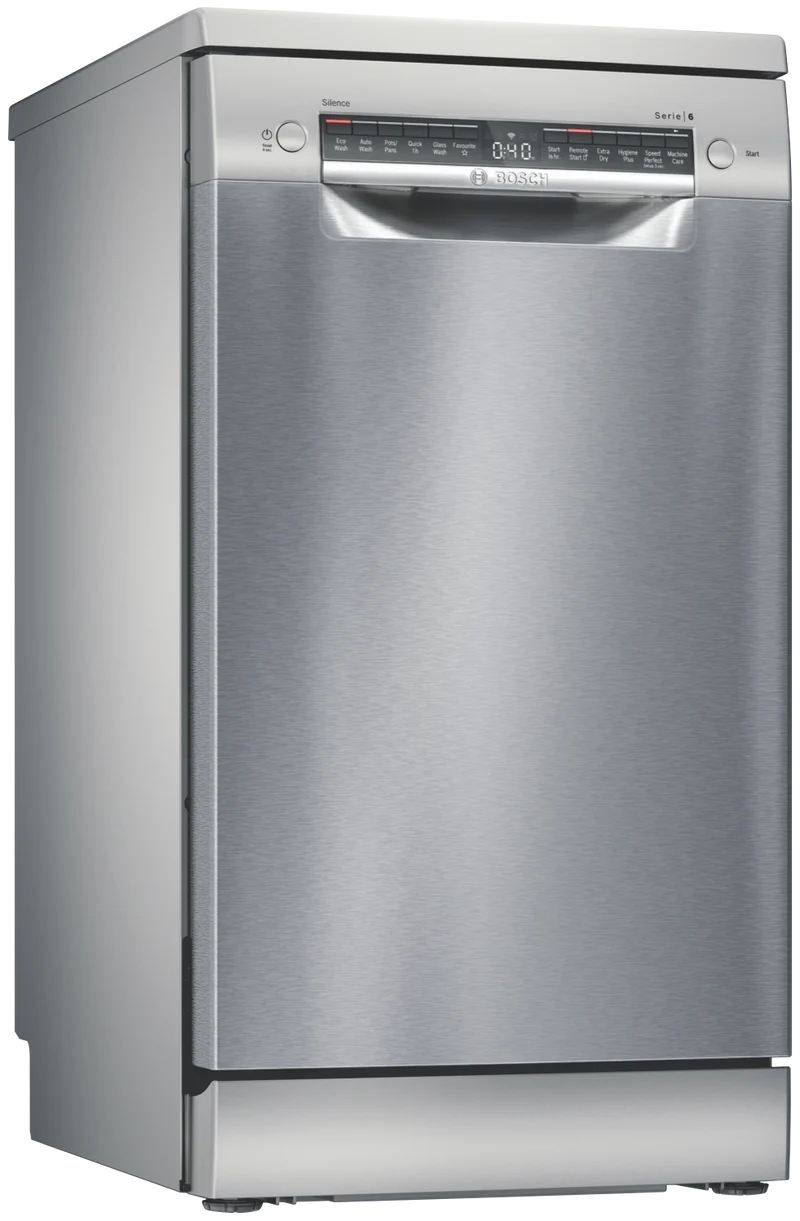 Bosch Series 6 45cm Freestanding Dishwasher, Brushed Steel