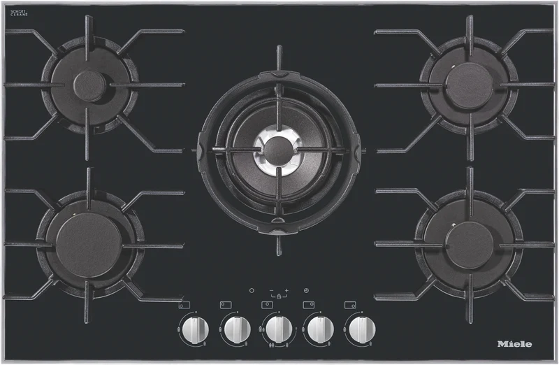 Miele 80cm 5 Burner Gas Cooktop with Minute Minder Ceramic Glass