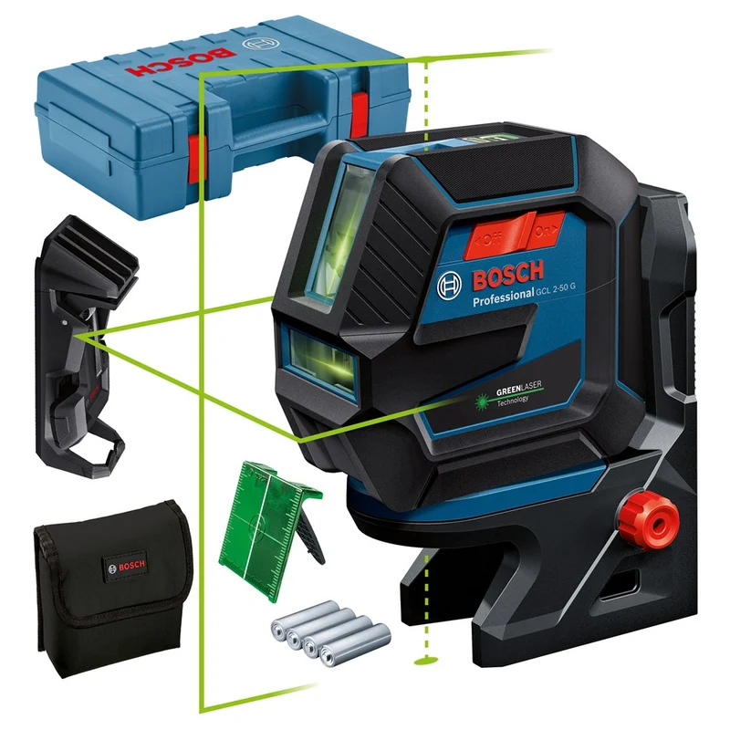 BOSCH GCL 2-50 G LIJN- EN PUNTLASER GCL 2-50 G, RM 10, DK 10, OPBERGTAS, 4X
