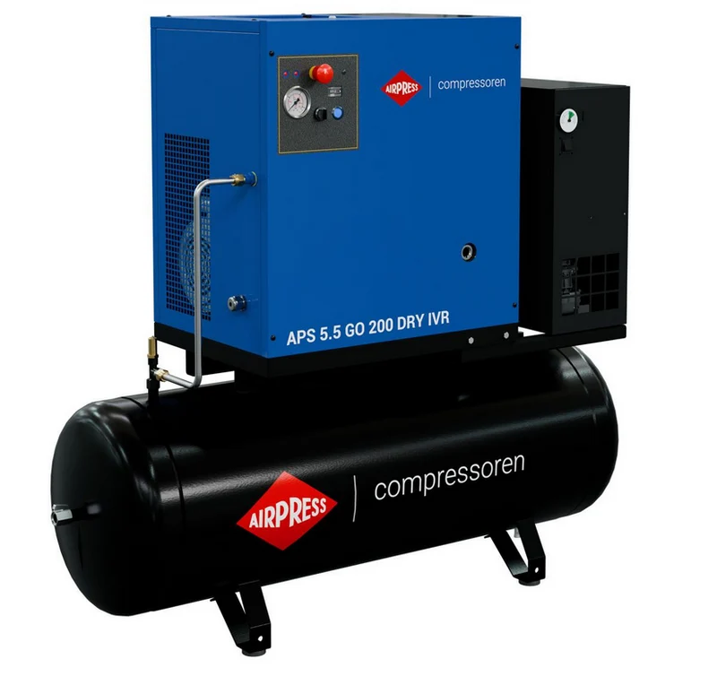 Airpress Schroefcompressor APS 5.5 GO 200 Combi Dry IVR 5.5 pk/4 kW - 361955-IVR