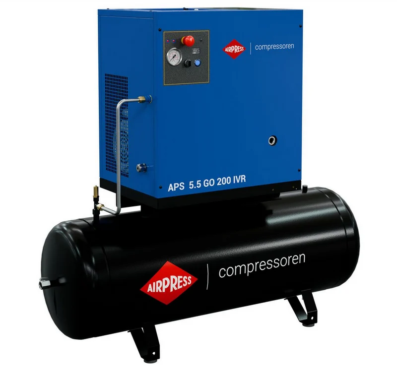 Airpress Schroefcompressor APS 5.5 GO 200 Combi IVR 5.5 pk/4 kW - 361905-IVR