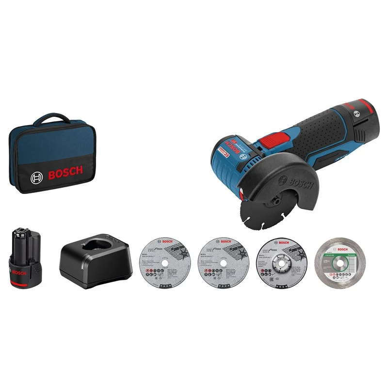 BOSCH GWS 12V-76 ACCU HAAKSE SLIJPMACHIN2X GBA 12V 2,0AH, GAL 12V-20, 1X MULTIWH