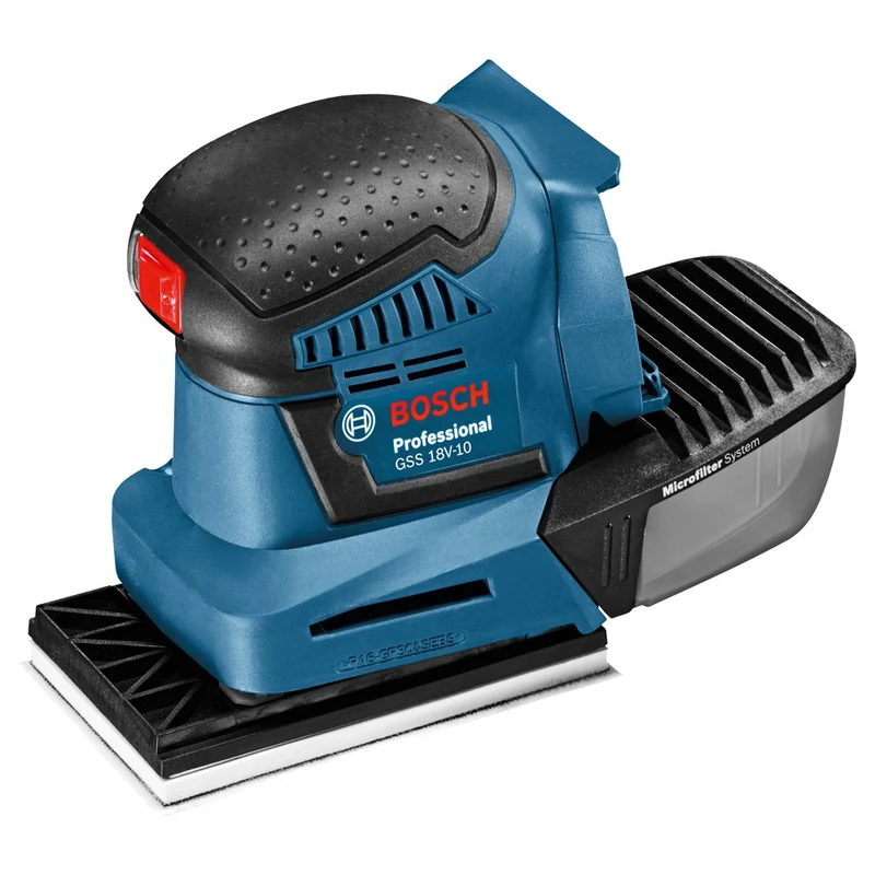 BOSCH GSS 18V-10 ACCU VLAKSCHUURMACHINE C&G, 3X VOETPLAAT MET SCHUURPLATEAU, 3X