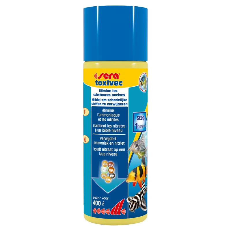 Sera Toxivec 100 ml - noodmiddel tegen ammoniak, nitriet en chloor in het aquarium