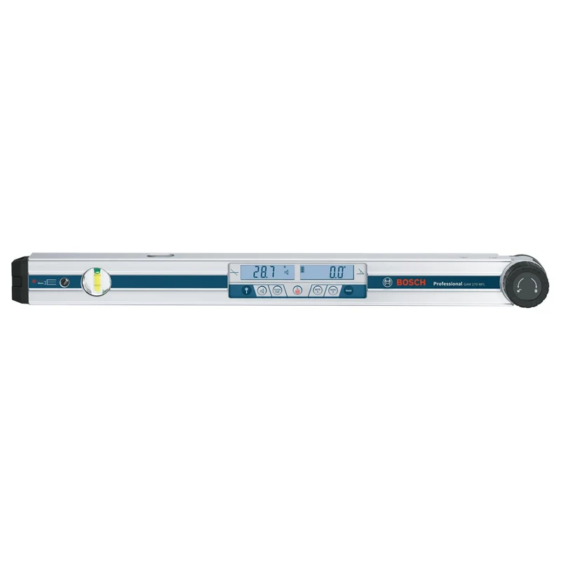 BOSCH GAM 270 MFL HOEKMETER EN WATERPAS 4X BATTERIJ 1,5 V LR6 (AA), OPBERGETUI E