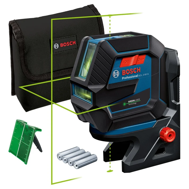 BOSCH GCL 2-50 G LIJN- EN PUNTLASER GCL 2-50 G, RM 10, OPBERGTAS, 4X AA BATT