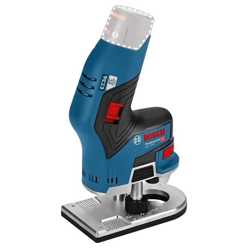 BOSCH GKF 12V-8 ACCU KANTENFREESMACHINE C&G, SPANTANG MET WARTELMOER 8 MM, STEEK