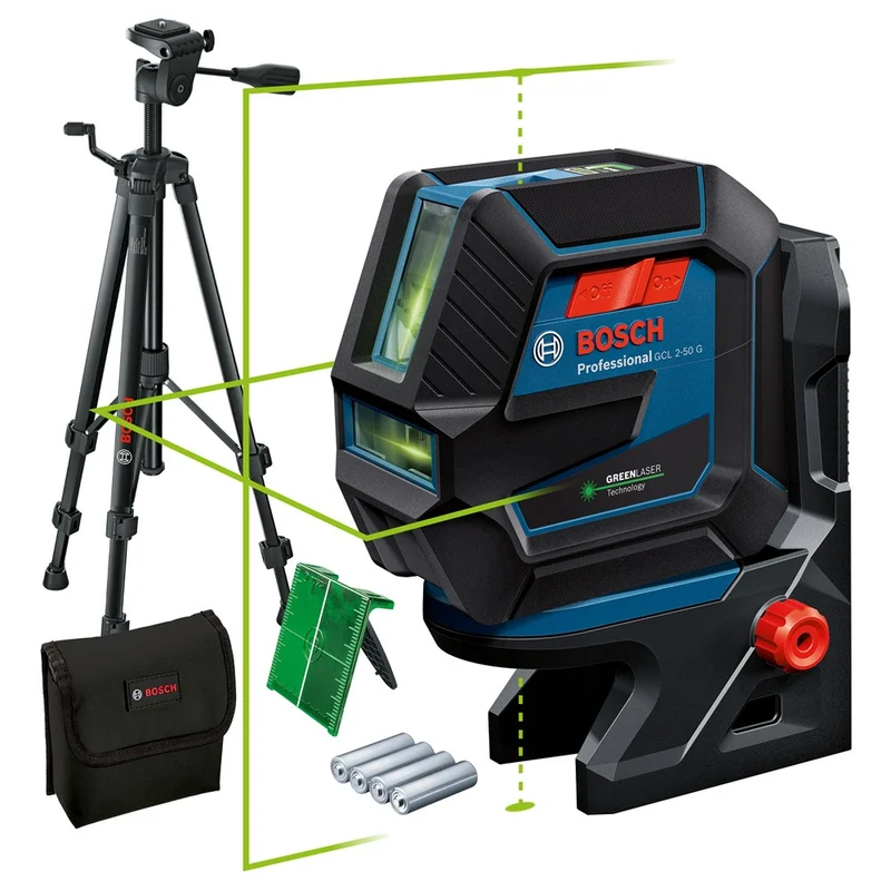 BOSCH GCL 2-50 G LIJN- EN PUNTLASER RM 10, BT 150 STATIEF, OPBERGTAS