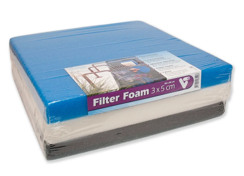 Velda Filter Foam Set 50x50x5 cm 3 stuks - grof middel en fijn filterschuim