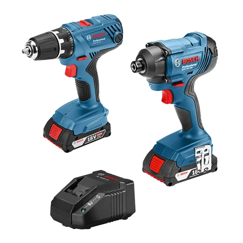 BOSCH COMBIPACK 18V GSR + GDR ACCU TOOLKGSR 18V-21, GDR 18V-160, 2X 2,0 AH, LADE