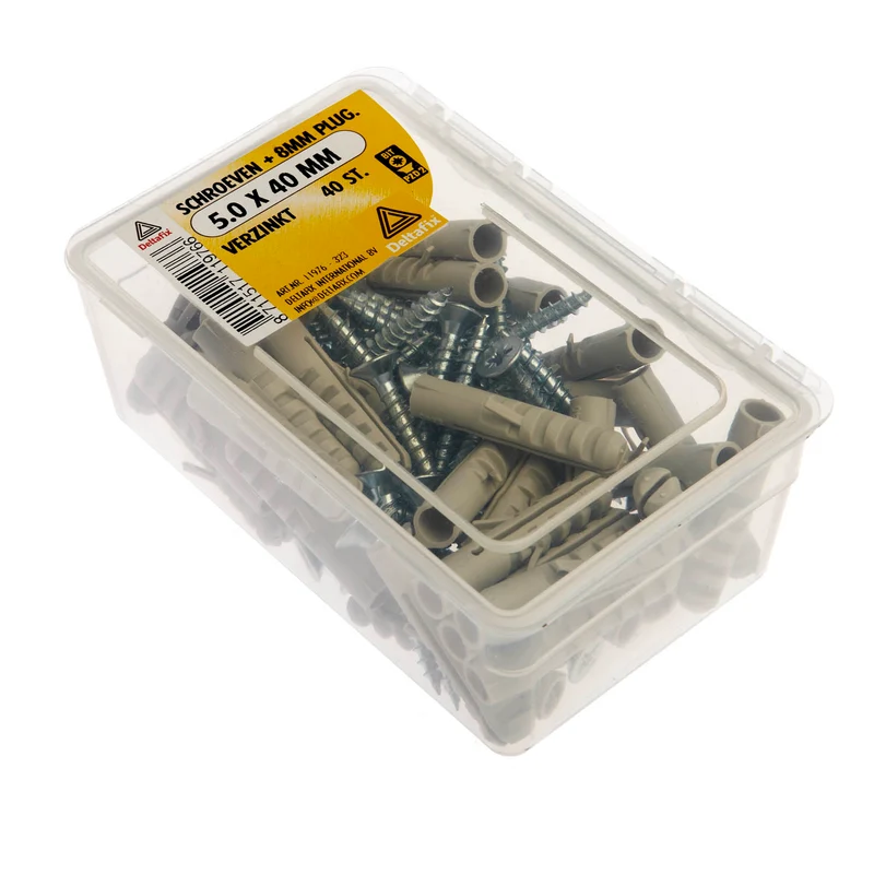 Deltafix schroef pozidrive platkop 5x40mm 40st