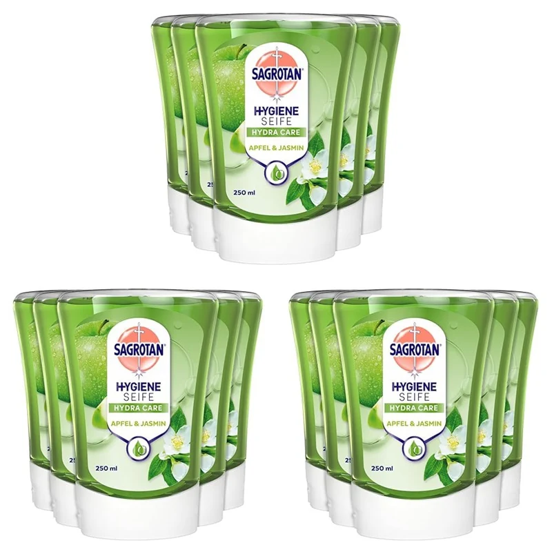 Sagrotan No-Touch handzeepnavulling appel en jasmijn 15 x 250 ml